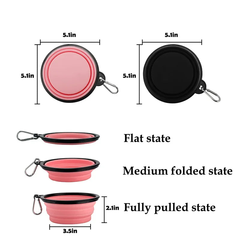 1PC Collapsible Portable Water Bowl for Dogs, 350ML/1000ML, Dish for Traveling Camping Walking