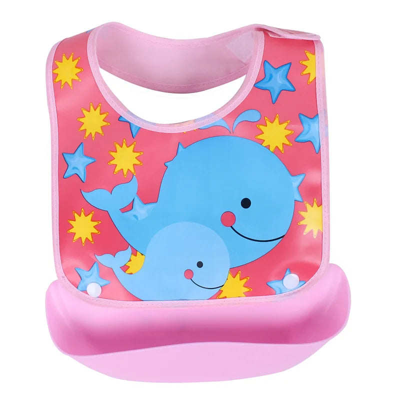 Baby Bib Imitation Silicone Waterproof Rice Pocket Food Eat Dinner Clothing Feeding After Meals Bavoir Tablier Слюнявчики