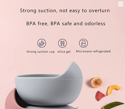Children Silicone Suction Cup Bowl Feeding Tableware Infant Non-slip Training Learning to Eat Bowl Baby Complementary Bowl