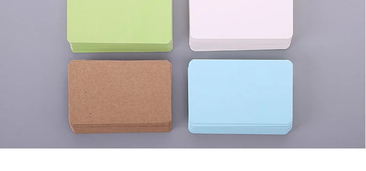100pcs/box Kraft paper card color blank business card message thank you card writing card label bookmark learning card