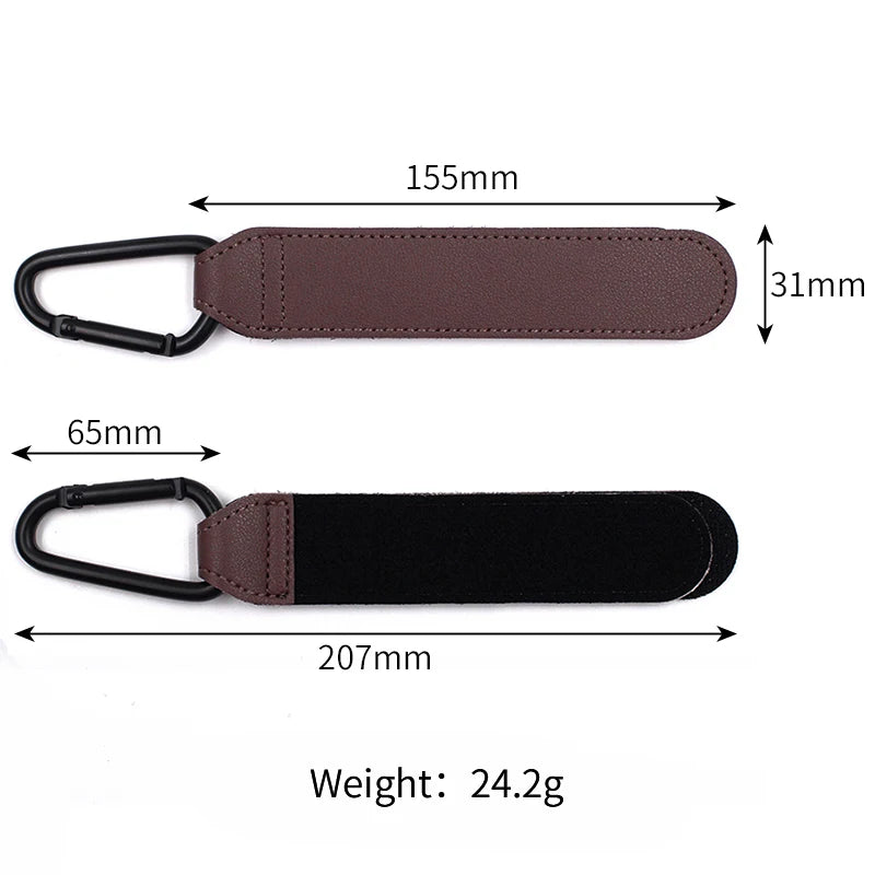 Leather Shopping Cart Hooks Trolley Hooks PU Adjustable Stroller Hooks Motorcycle Hooks Accessories