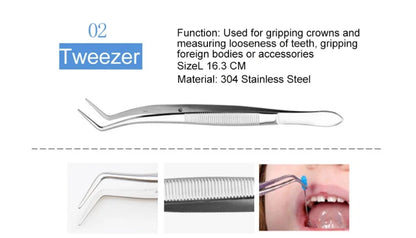 Stainless Steel Dentist Prepared Tool Box Dental Tools Kit Dental Mirror Probe Tweezer Dental Oral Care Instrument Dentistry sup