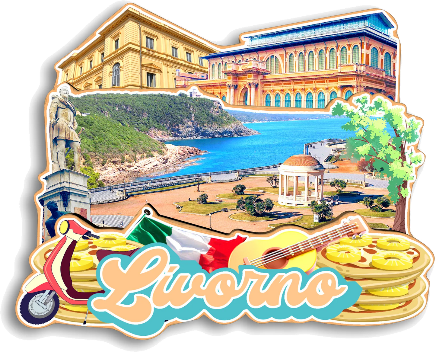 Bergamo Lucca Parma Modena Messina Livorno Matera Pescara Ferrara Italy Fridge Magnet Travel Souvenir Gift