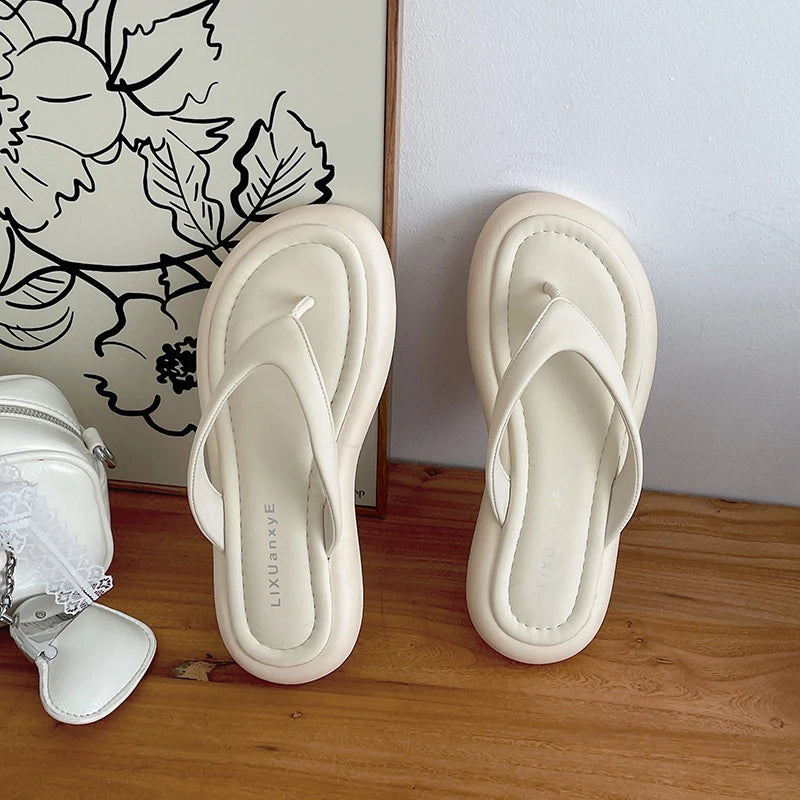 New Women's Summer Beach Flip Flops Slip-On Fashion Casual Vacation Slippers Soft Sole Footwear for Ladies