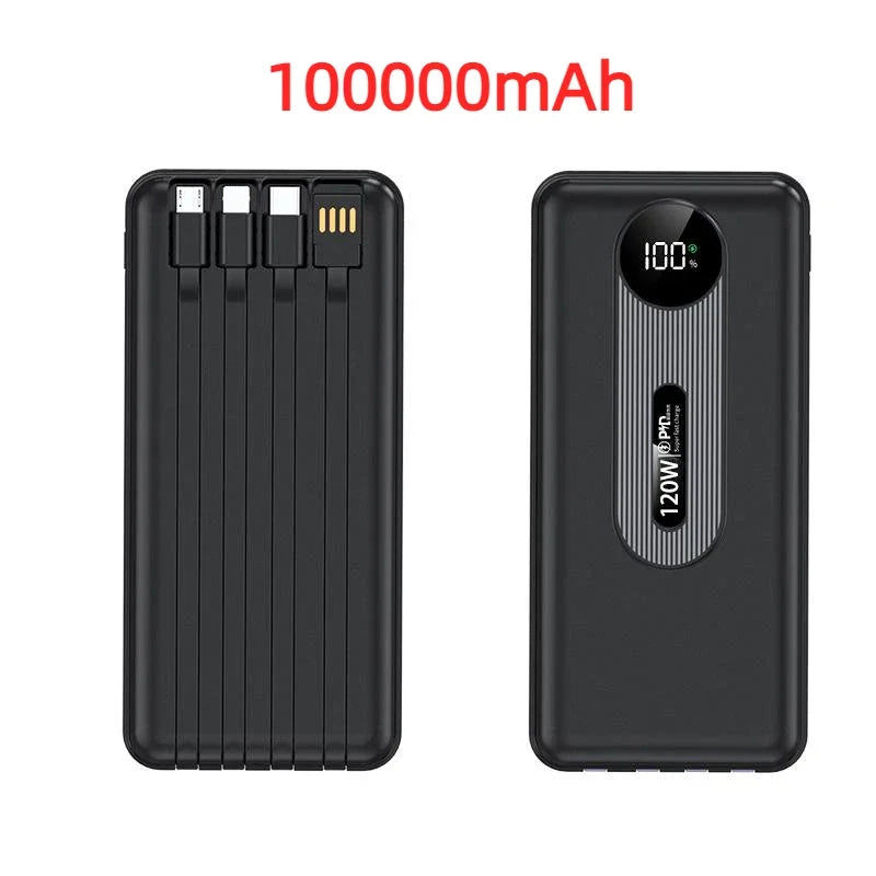 200000mAh 120W Mobile Power Bank Ultra Fast Charging Digital Display Battery Large Capacity Suitable For iPhone Huawei Xiaomi