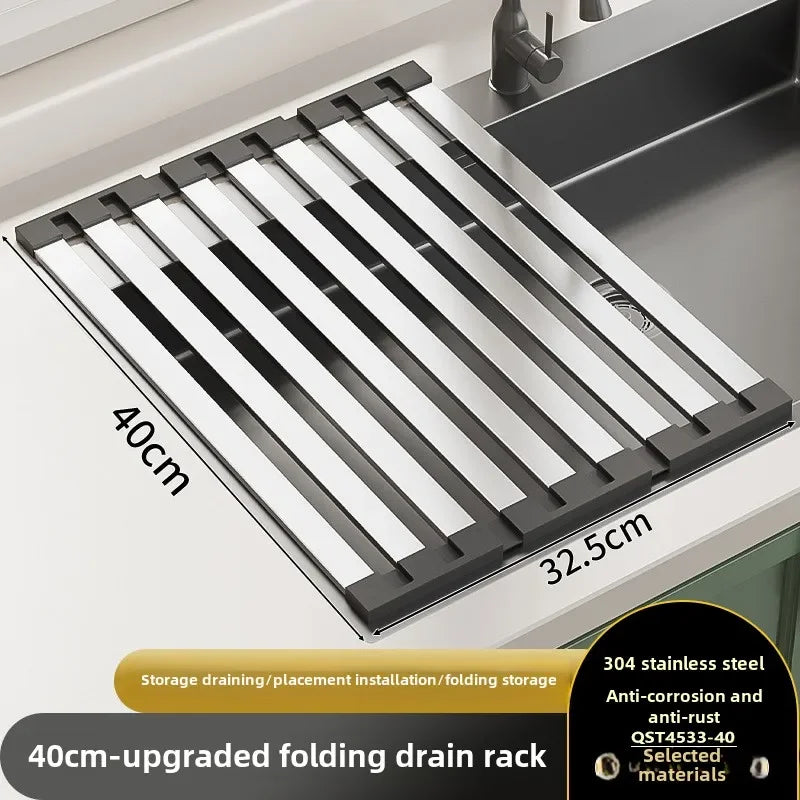 Roll up Dish Drying Rack Over The Sink for Kitchen Portable Aluminum Dish Rack Foldable Dish Drying Racks No rust No mildew New