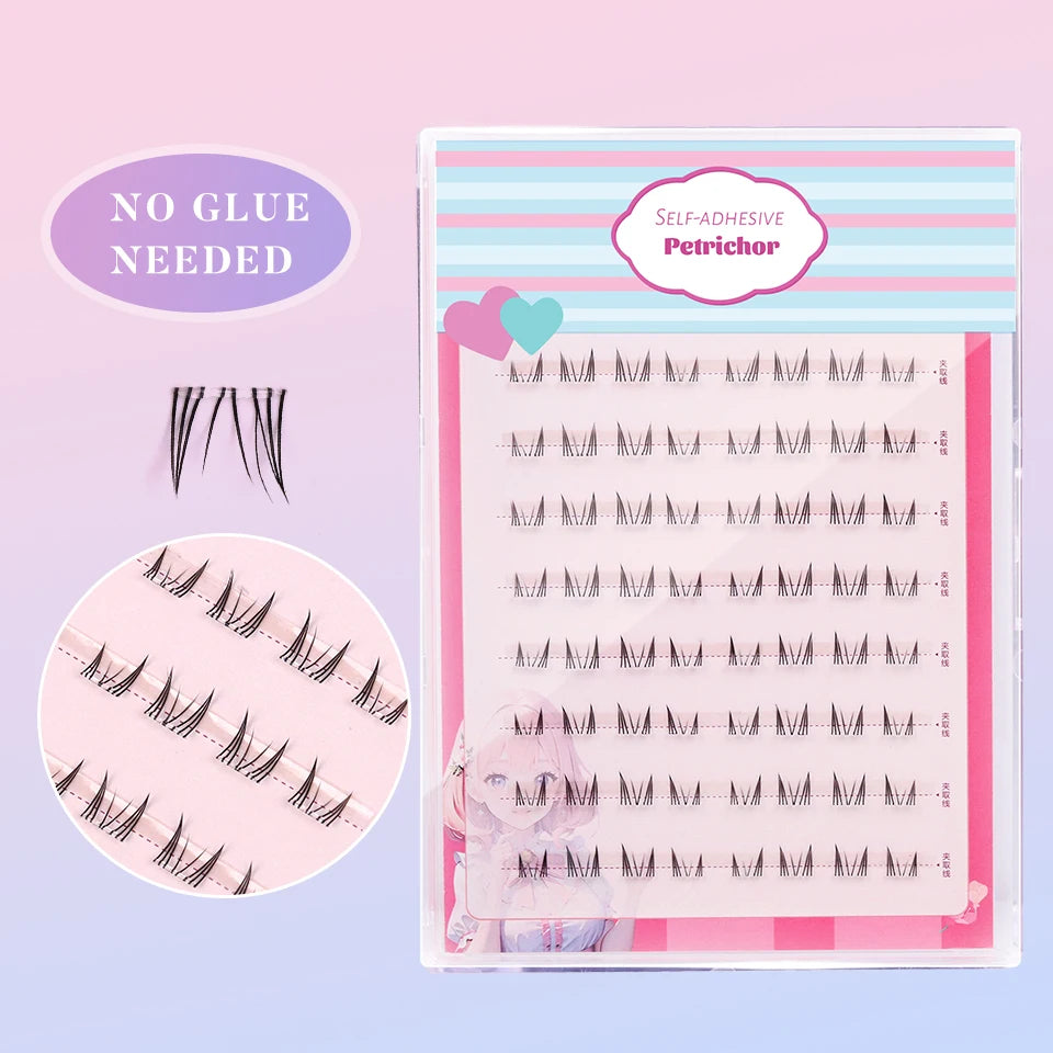 Lashprofessor Glue-Free DIY Self-adhesive False Eyelashes Self-adhesive Reusable DIY Segmented Lashes No-Glue DIY Cluster Lashes