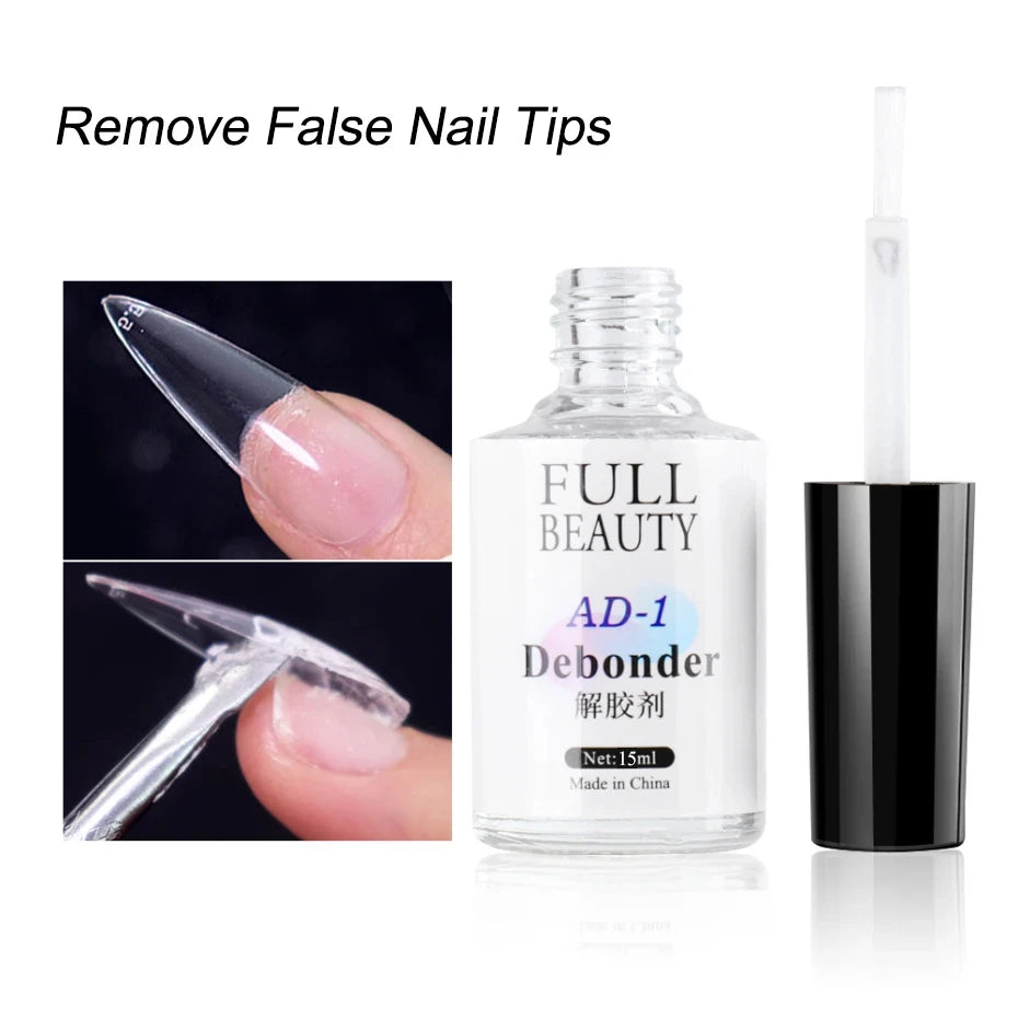 15ml Nail Glue Remover False Nail Tips Debonder Removing Gel Rhinestone Fake Press On Nails Fast Dissolve Liquid Manicure Tools