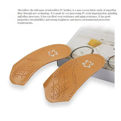 Orthopedic Half Insole Arch Support Shoes Insoles for Feet Plantar Fasciitis Shoe Pads Quality Cowhide Comfort Inserts Cushion