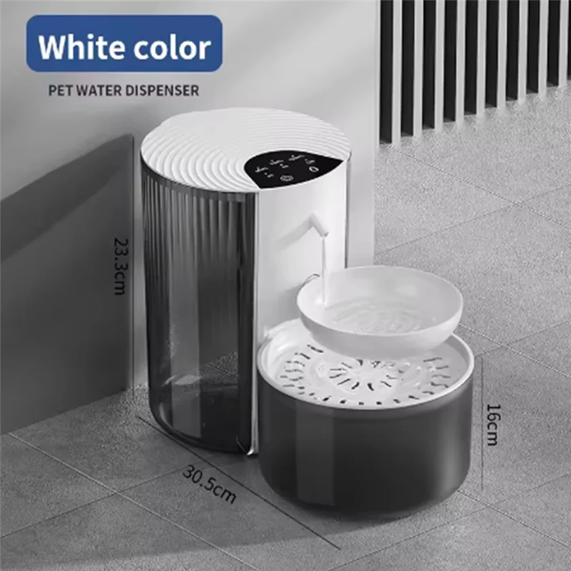 ABJN-3L Wireless Pet Water Fountain Rechargeable Dump Water Feeder Timed Smart No Filter Required