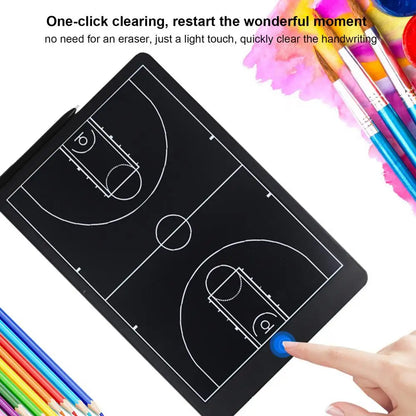LCD Writing Tablet For Adults 16 Inches Soccer Tactics Board Basketball Coaching Board Soccer Coaches Clipboard Strategy LCD