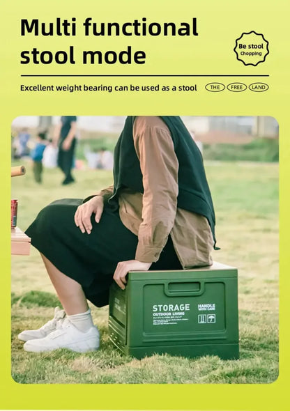 Folding Organizers Box Camping Storage Box Trunk Organizer Camping Picnic Camping Box Folding Outdoor Stool Organizers Storage
