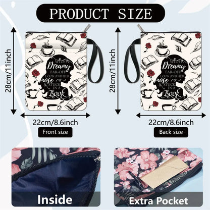 1pc Flower Book Sleeve Leaves Book Protector Plant Book Covers for Paperbacks Washable Fabric Cloth Book Cover with Zipper