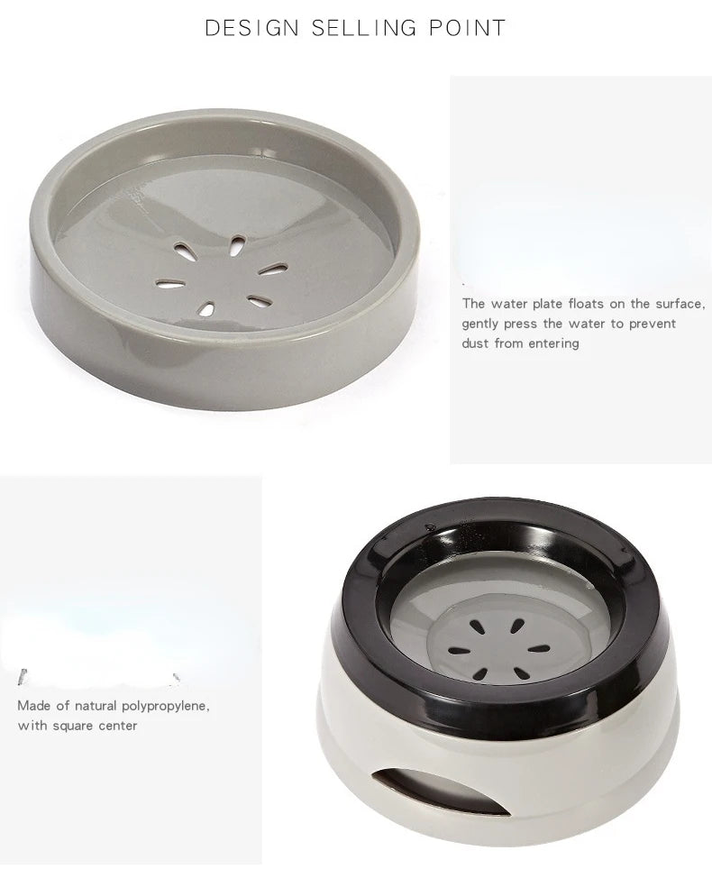 Pet Dog Bowls Floating Not Wetting Mouth Cat Bowl No Spill Drinking Water Feeder Plastic Portable Dog Bowl Support Accessories
