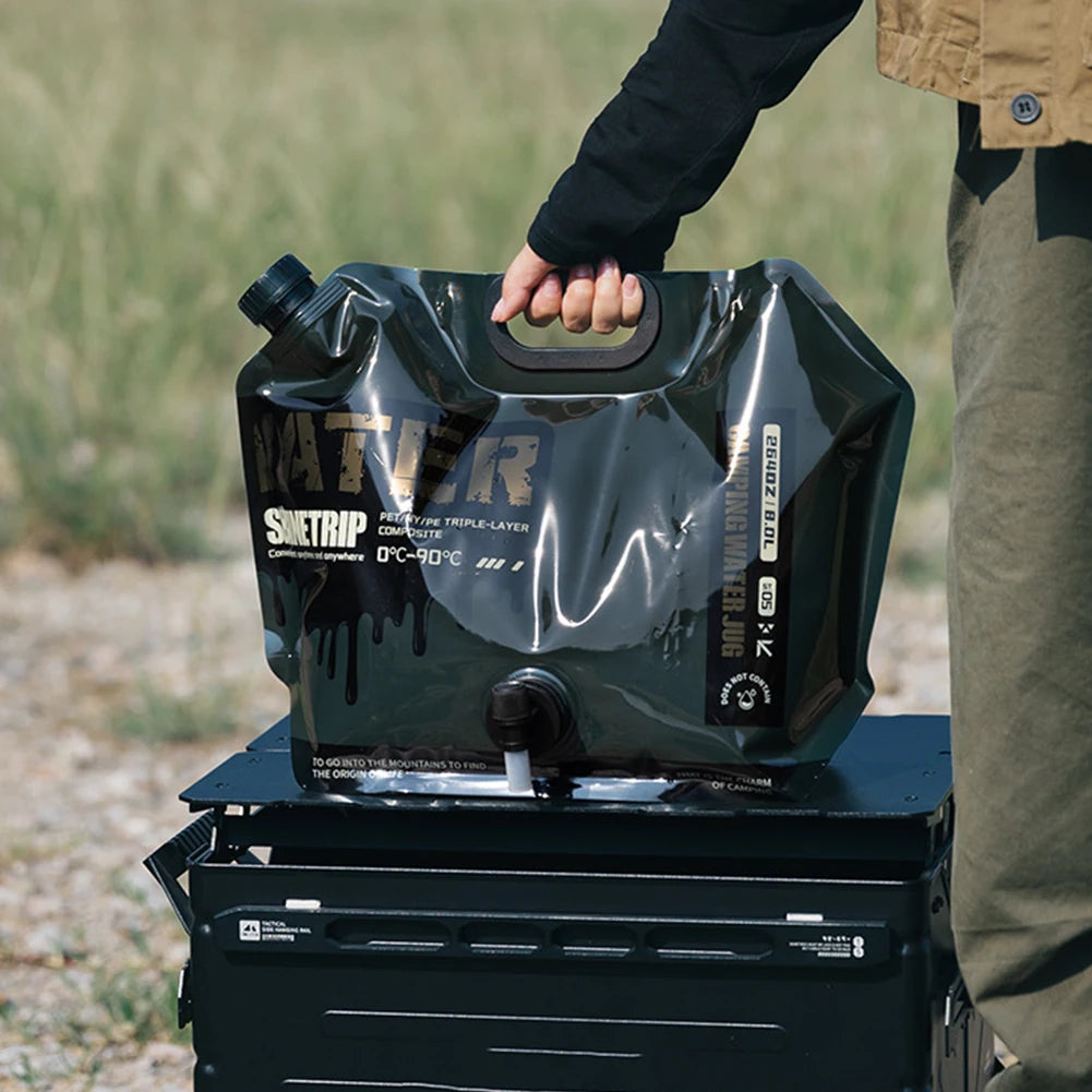 8L Portable Water Bags Folding Camping Water Container Jug Bucket with Faucet for Outdoor Hiking Travel Water Storage Jug Pouch