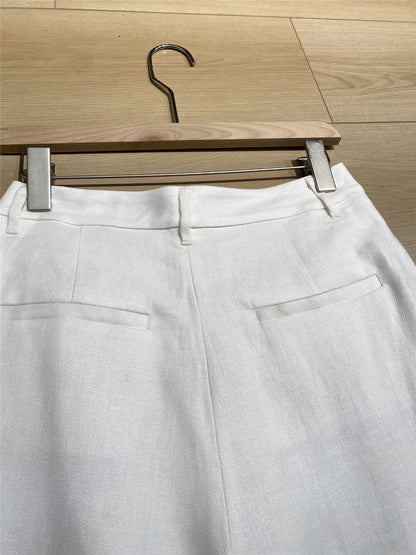 Women's Clothing 2 Piece Set White Suit Coat +High Waisted Wide Leg Pants Elegant  Suit Spring/Summer new