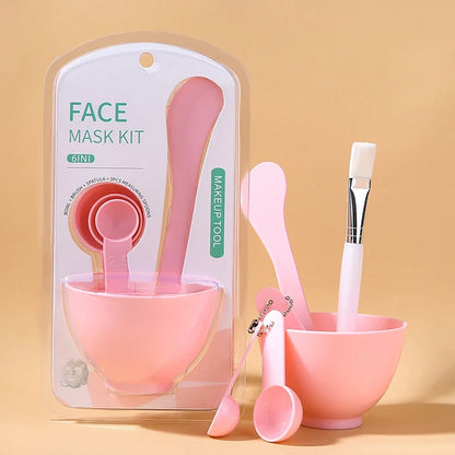 DIY 6 Set Silicone Mask Mud Essential Oil Bowl Skin Care Mud Bowl Spoon Tools Convenient Clean Durable Makeup Portable Skin Care