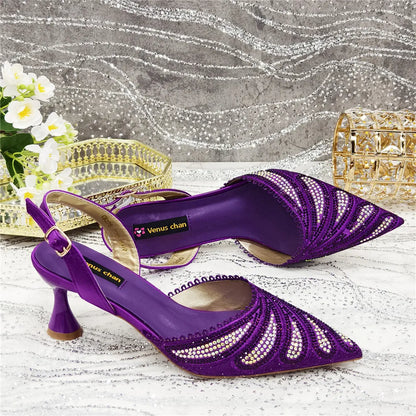 High Quality African Wedding Shoes Summer Sandals for Wedding 2025 Sexy Pumps Rhinestone Fashion Women Wedding Shoes