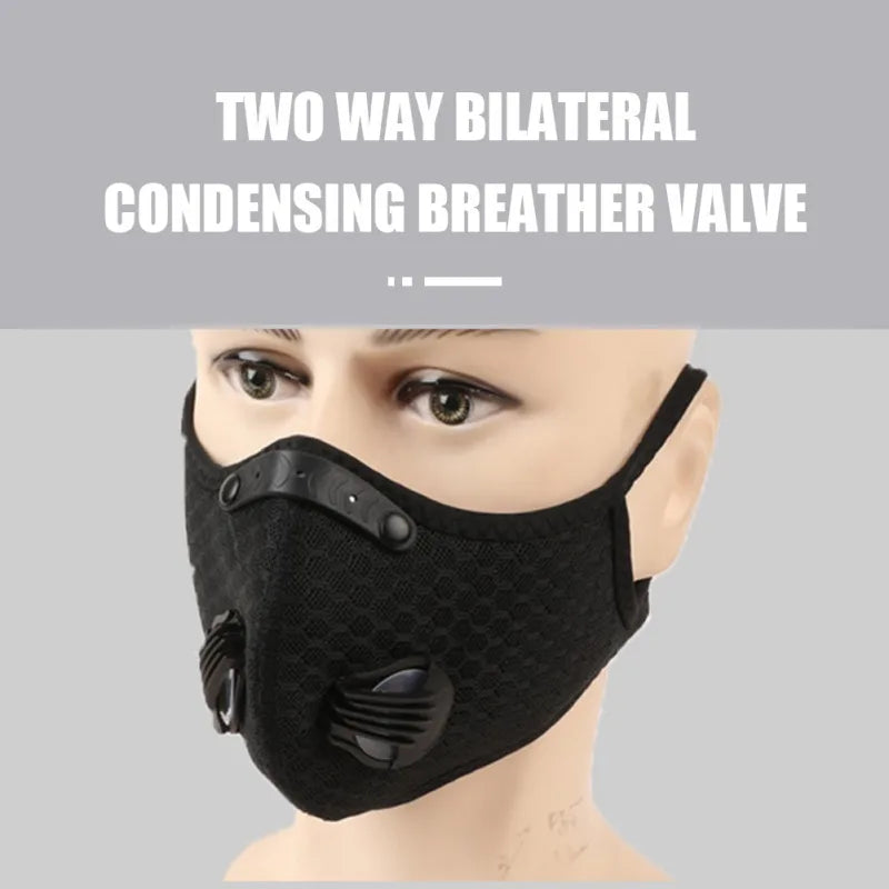 Activated Carbon Outdoor Sports Mask  PM2.5 Anti-Pollution Washable Sports Mask Outdoor Sports Training  Cycling Mask