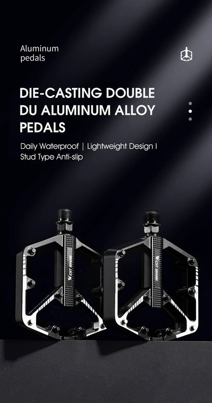 WEST BIKING DU Bearing Bicycle Pedal Anti-slip Cycling Pedal Ultralight Aluminum Alloy MTB Road Bike Pedal Bike Accessories