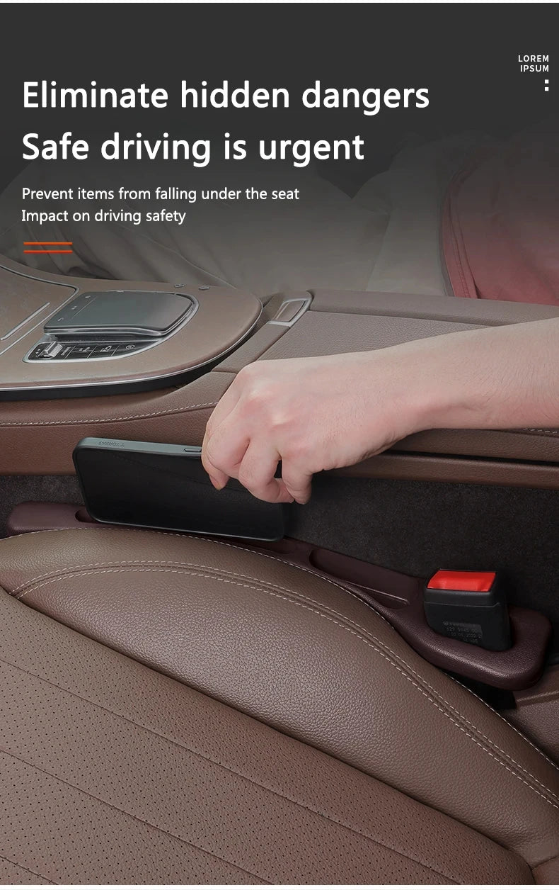 2pcs Car Seat Gap Filler Organizer Waterproof Car Seat Gap Plug Strip with 2 Grooves Seat Gap Storage Auto Interior Accessories