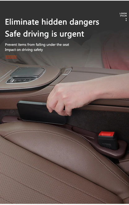 2pcs Car Seat Gap Filler Organizer Waterproof Car Seat Gap Plug Strip with 2 Grooves Seat Gap Storage Auto Interior Accessories
