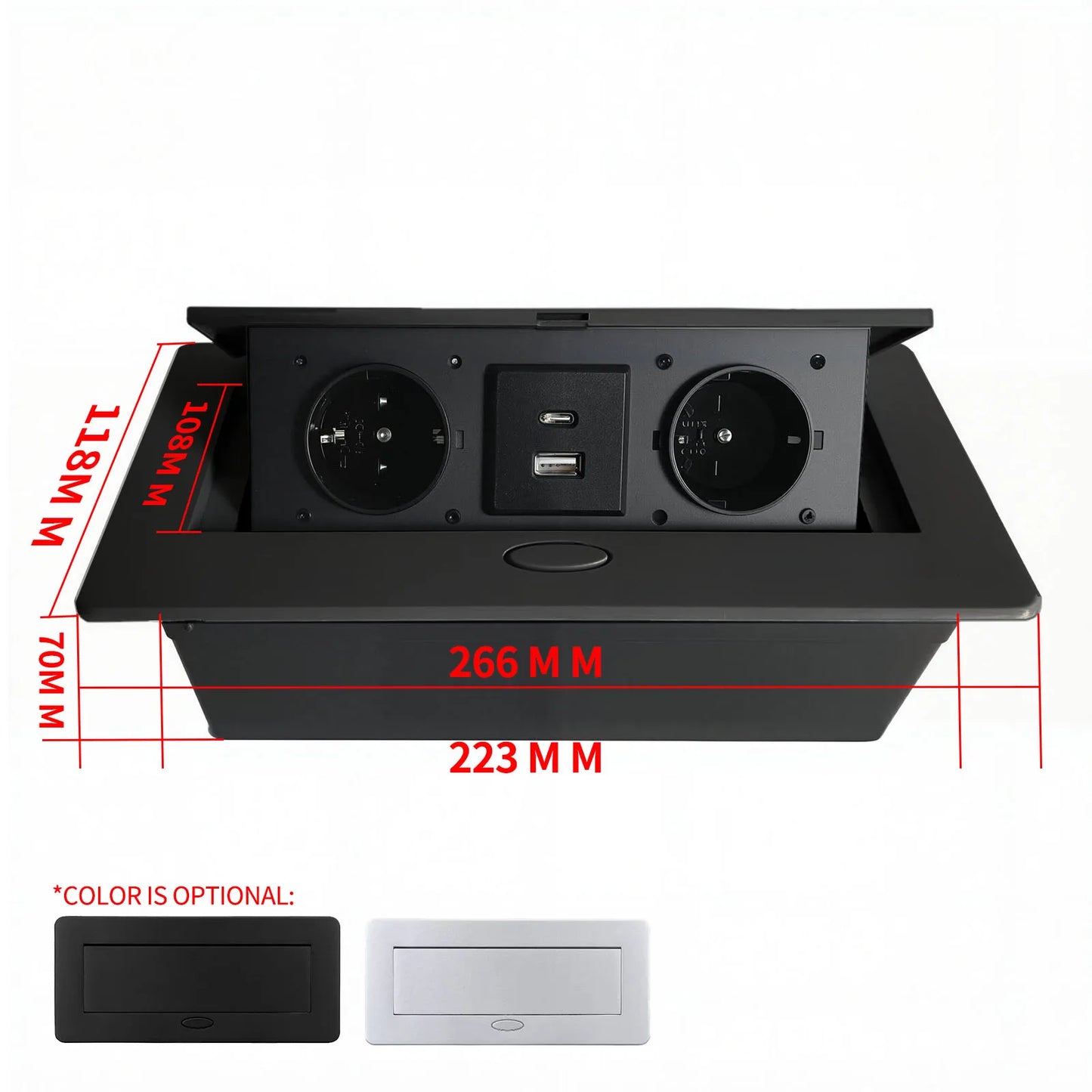 Multifunctional Slow-Rise Pop-Up Socket with USB/HDMI - Aluminum Alloy Embedded Conference Desk Socket