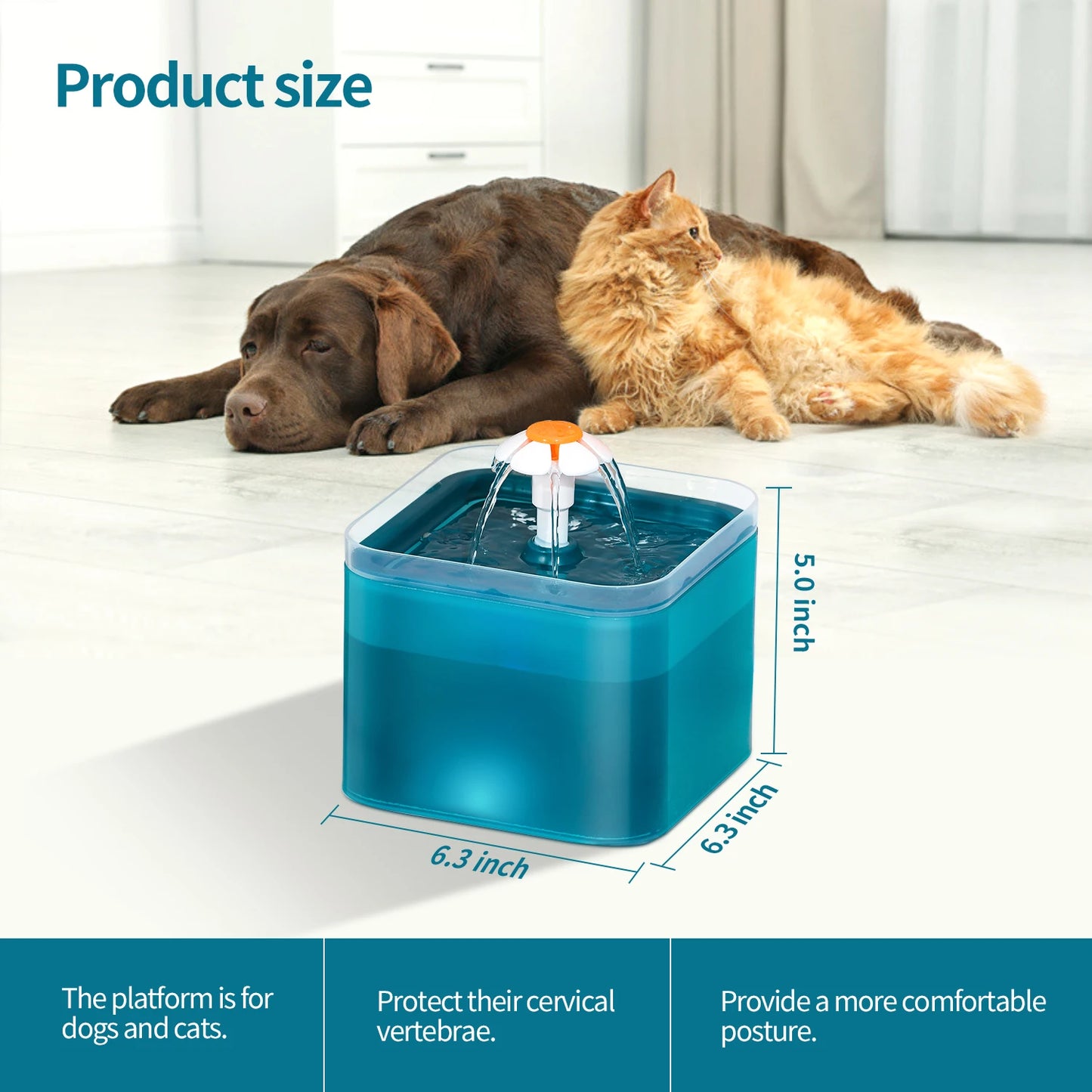 2/3L Cat Water Fountain Auto Recirculate Filter Large Capacity Filtring Cat Water Drinker USB Electric Mute Cats Water Dispenser