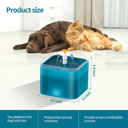 2/3L Cat Water Fountain Auto Recirculate Filter Large Capacity Filtring Cat Water Drinker USB Electric Mute Cats Water Dispenser