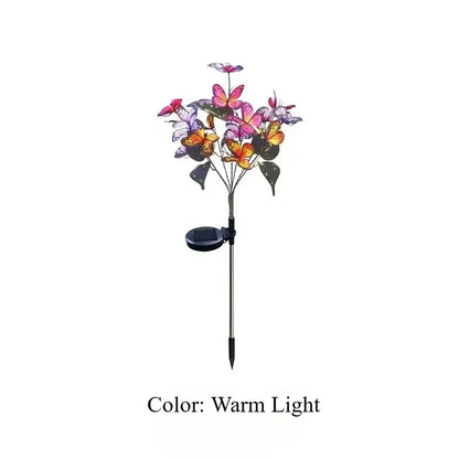 3 Heads Solar Lights Outdoor Decorative Solar Garden Lights tulips Flower Lawn Lamp for Yard Patio Garden Decor