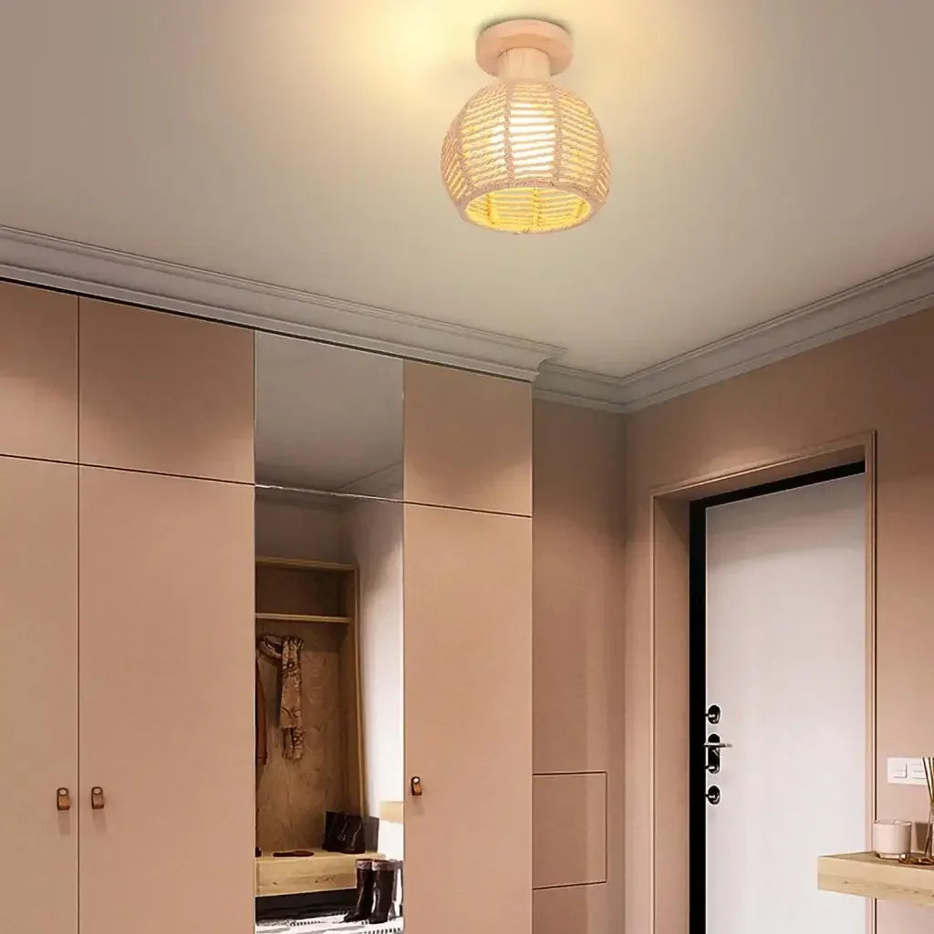 Led Lights for Room  Lamps for Living Room Wood Art Wood Light Modern Simple Retro Ceiling Light Entrance Lighting