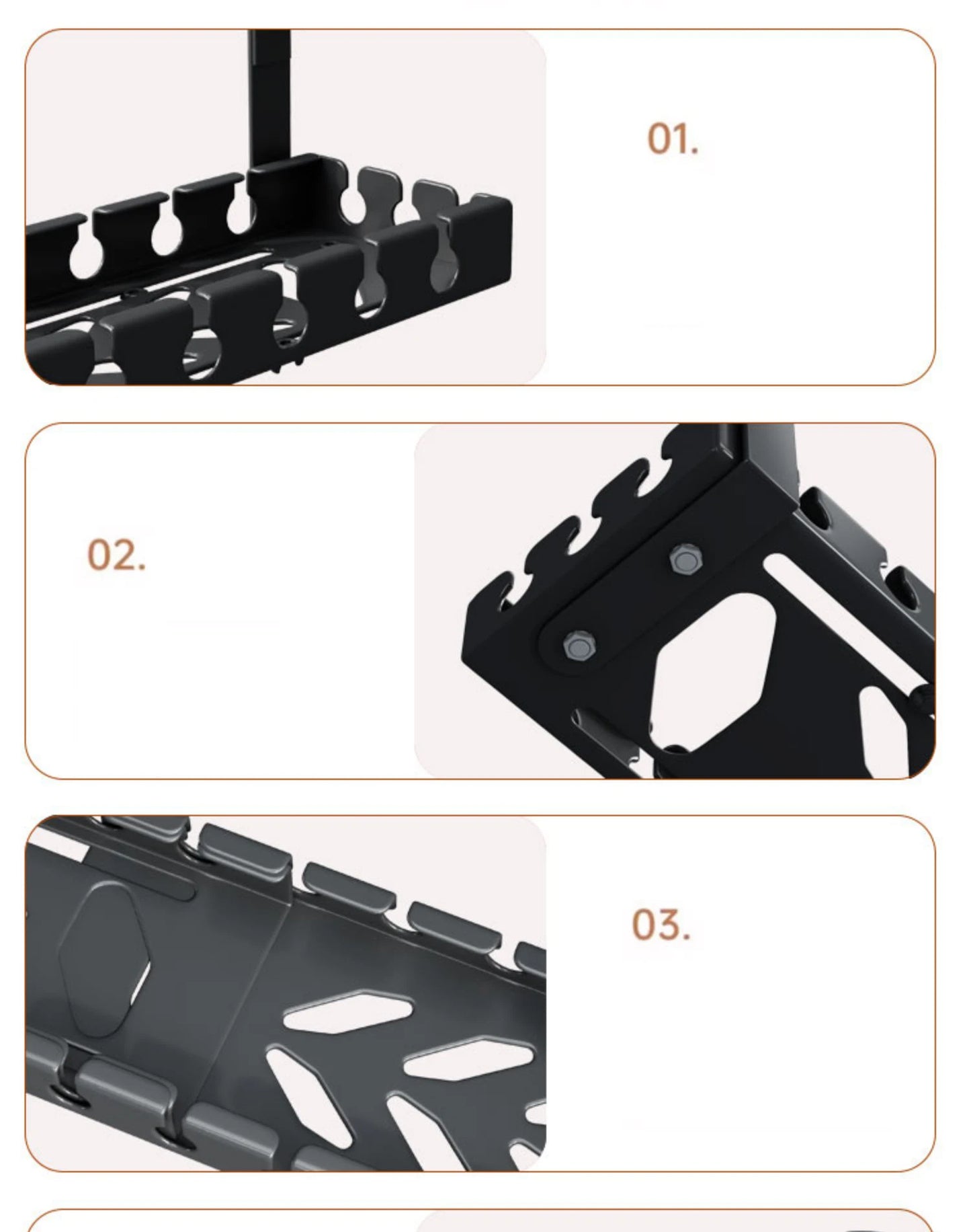 Desk Cable Management Tray,Wire Management, Cable Tray with Clamp for Wire Organizers,Computer Cord Rack for Office,Home