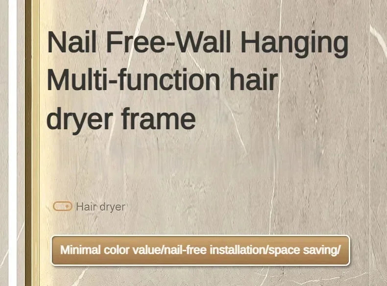 Wall-mounted hair dryer rack No punching hair dryer rack Toilet hair dryer bracket Bathroom hair dryer hanger