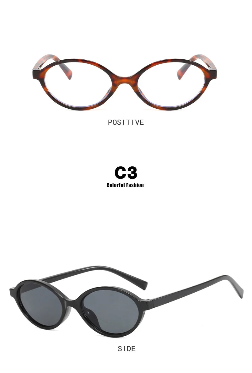 Vintage Oval Sunglasses Women Fashion Sun Glasses for Female Sexy Ladies Small Frame Round Eyewear