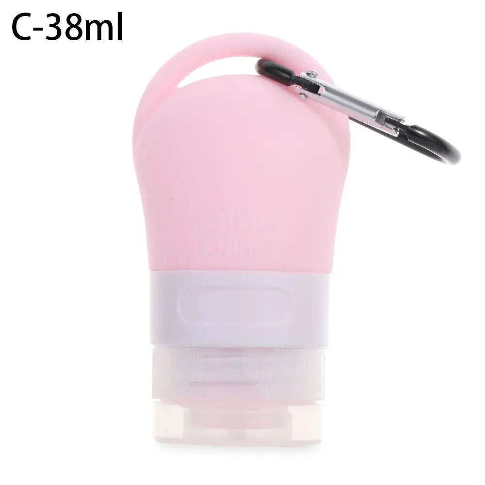 Travel Bottle Leakproof Silicone Refillable Squeezable Travel Tube with Keychain Hook for Cosmetic Toiletry Shampoo