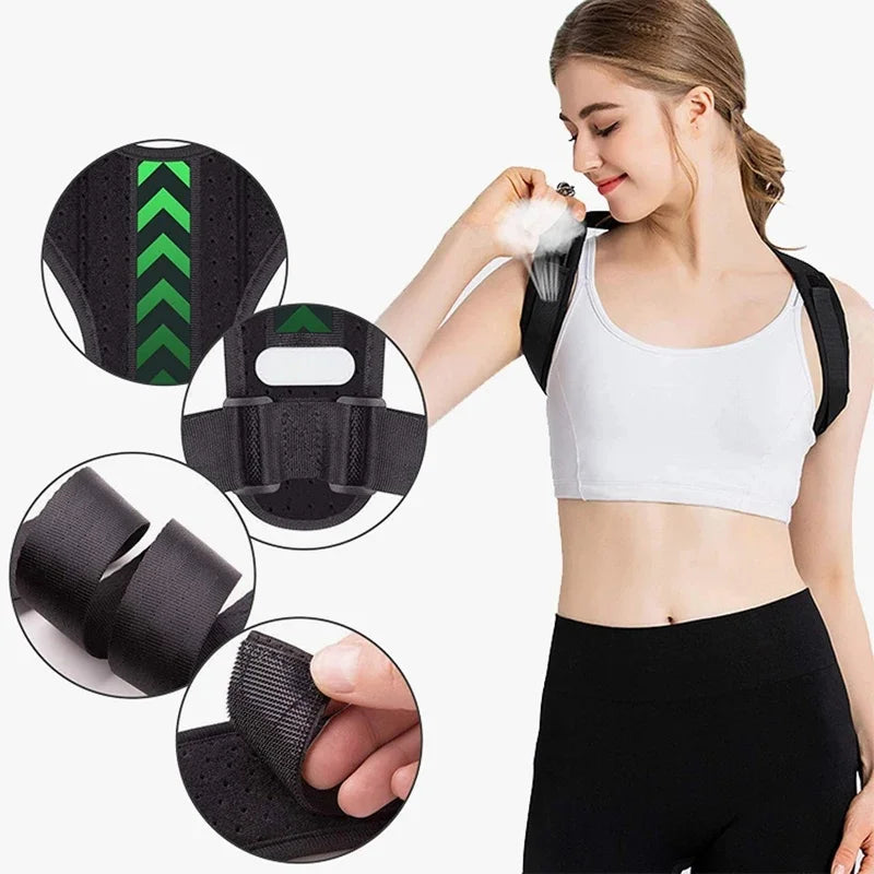 Adjustable Posture Corrector for Adults & Teens, Hunchback Correction Belt Back Support Brace Improve Sitting Standing