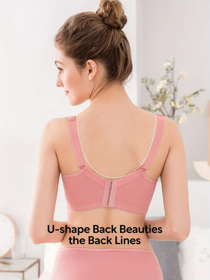 Maternity Nursing Bra with Thin Cups and Front Clasp for Easy Breastfeeding Prevent Sagging Women Solid Color Underwear Clothing