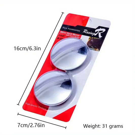 Reflective rearview mirror for cars,small round mirror with 360 degree adjustable wide-angle view blind spot auxiliary rearvie