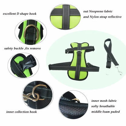Dog Car Safety Chest Seat Belt Pet Harness Adjustable Vehicle Breathable Safe Dogs Belt Harness Walking Harness With Belt Leash