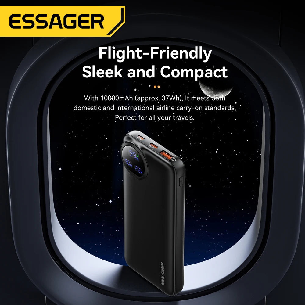 Essager Power Bank 30000mAh 22.5W PD Fast Charging Powerbank Portable Battery Charger For iPhone 15 14 13 12 Pro Max Huawei