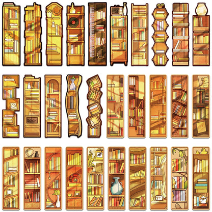 30pcs Creative Bookshelves Bookmarks Decoration Cards Reading Pages Books Labeled Aesthetic Bookmarks School Stationary Supplies