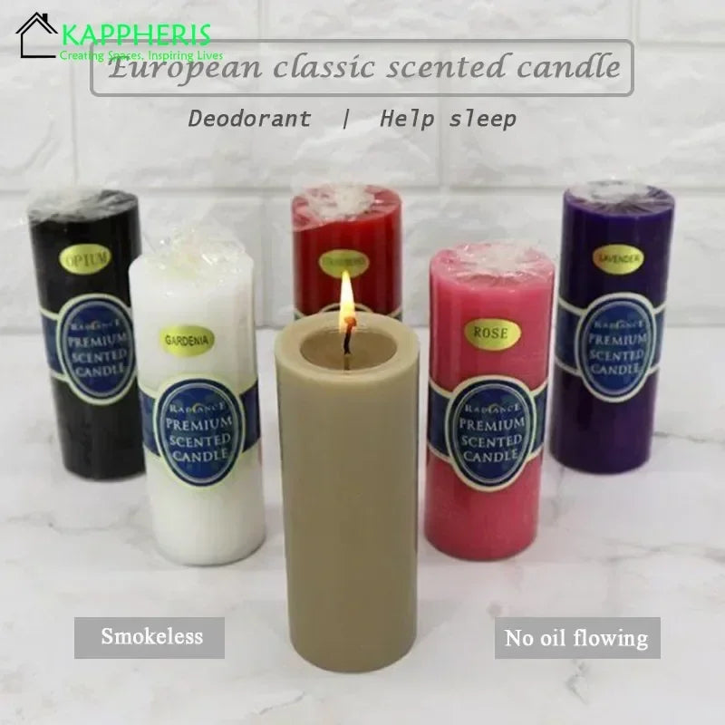 Flameless Pillar Candles Black Red Yellow Scented Candles Large Soy Wax Prayer Church Candles Aromatherapy