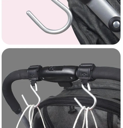Baby Stroller Hooks 2Pcs Leather Hook  for Hanging Diaper Bags Kindergarten Universal Accessory