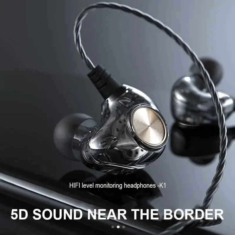 Android Mobile Phone DrivebyWire Headset Metal Heavy Bass Computer PC Headset InEar Sports Headset