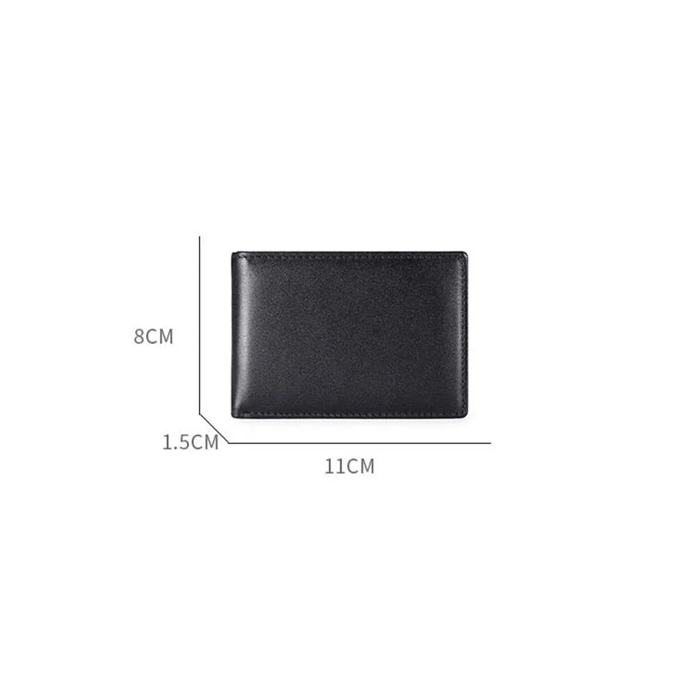 RFID Fashion Blocking Mini Men's Genuine Leather Wallet Slim Business Credit Card ID Holder Man Anti Theft Ultra Thin Purse Male