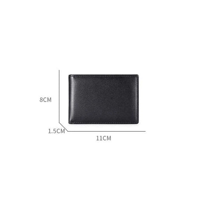 RFID Fashion Blocking Mini Men's Genuine Leather Wallet Slim Business Credit Card ID Holder Man Anti Theft Ultra Thin Purse Male