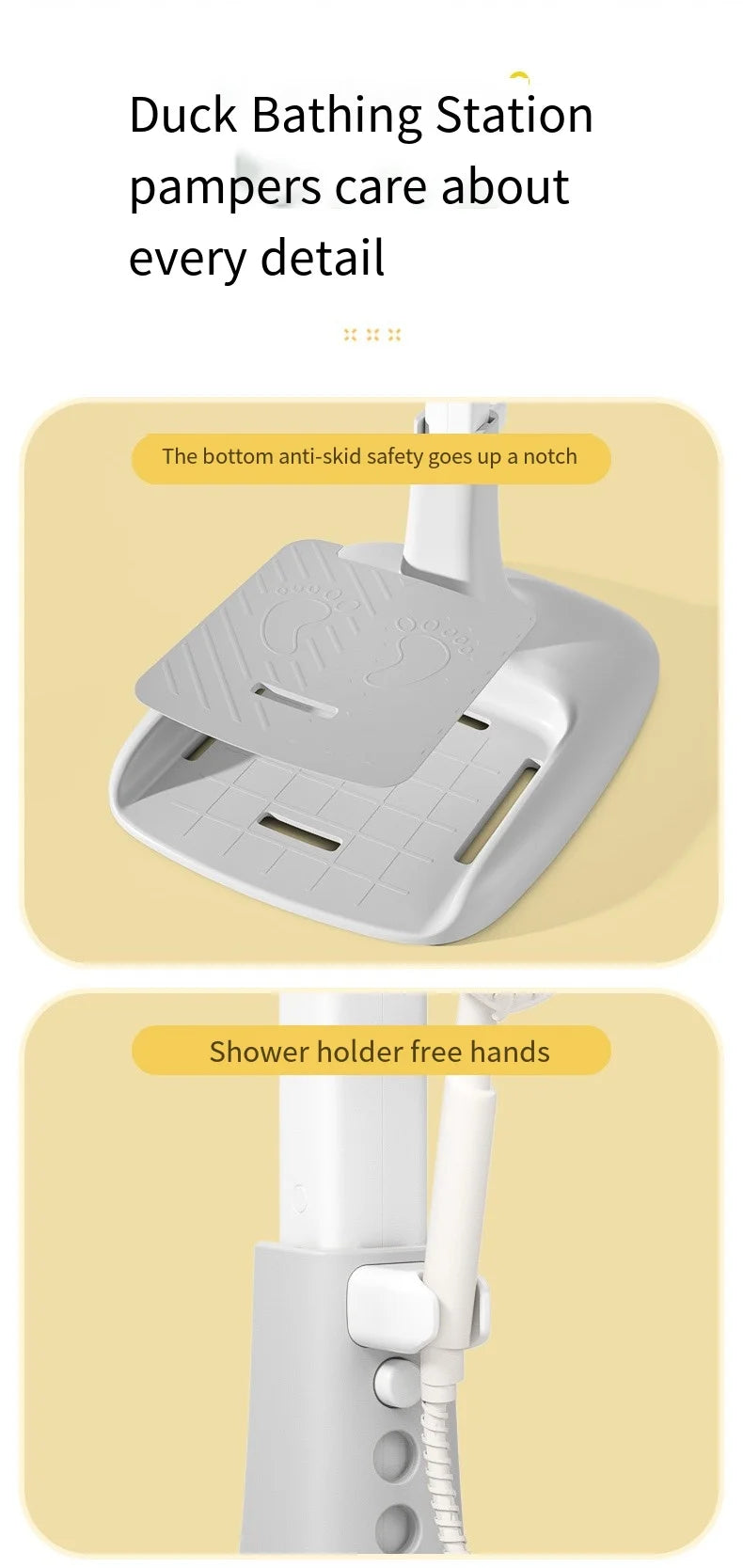 Baby standing bath device Adjustable folding children's bath tub wash butt bath stand