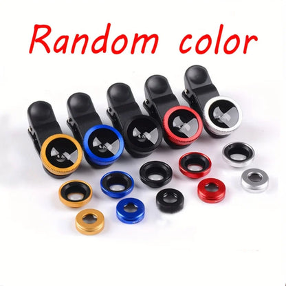 3-In-1 Phone Camera Lens Kit, Compatible With Most Phones, with wide-AngleMacro And Fisheye Lenses.