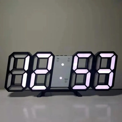 3D Mini Clock LED Digital Wall Clock Desk Clock Electronic Alarm Clock Living Room Wall Clock DIY Kitchen Timer
