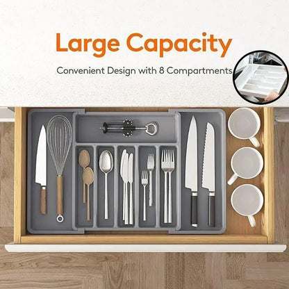 1Pcs Expandable Cutlery Drawer Organizer, Adjustable Kitchen Utensil Tray Set, Compartment Flatware Storage Divider,storage